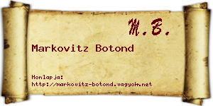 Markovitz Botond névjegykártya